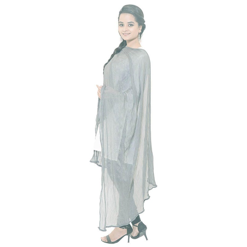 Stylesindia Cotton Solid Colors Women Dupatta scarves Shawl (GREY) - Image 2